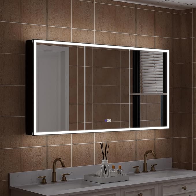 WELLFOR 60" X 30" LED Mirrored Medicine Cabinet, Medicine Cabinets by WELLFOR