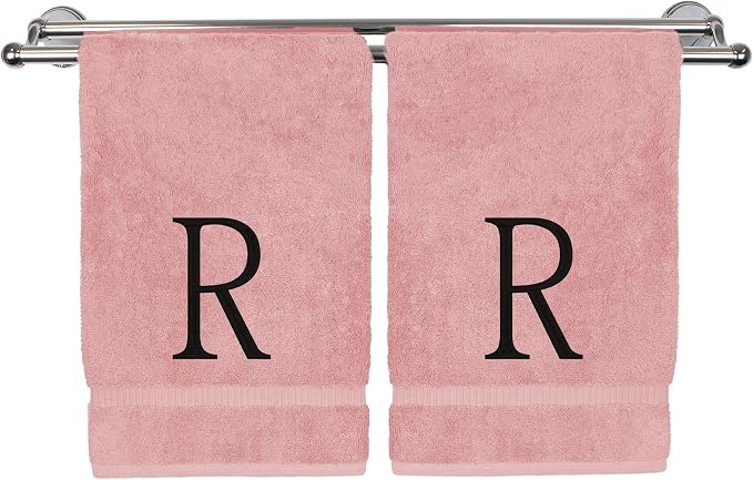 Monogrammed Hand Towel, Personalized Initial Gift, Extra Absorbent 100% Turkish by BareCotton