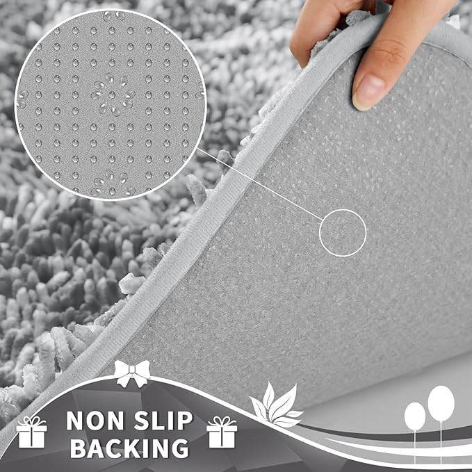 Yimobra Toilet Rugs U Shaped Washable, Extra Thick Soft Absorbent Chenille - Image 5