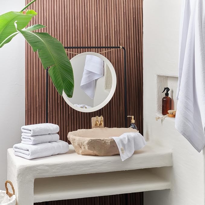 SOFE H&L | Olea Luxury Turkish Cotton Hand Towels Set of 4 White | Premium - Image 2