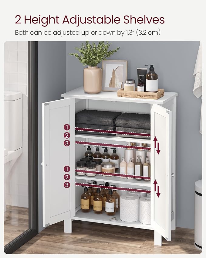 VASAGLE Floor Storage Cabinet, Freestanding Storage Unit - Image 4