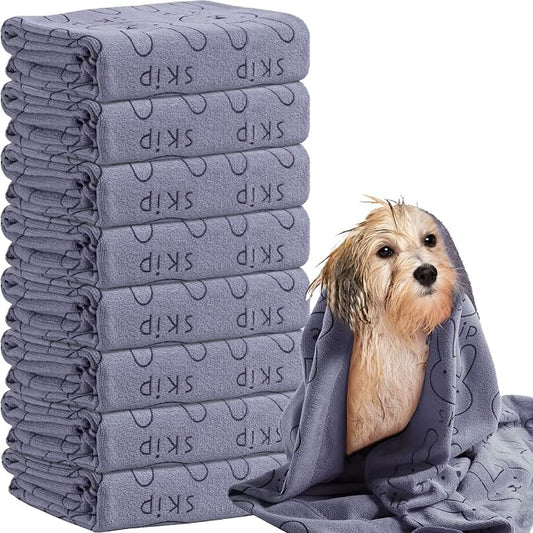 Peryiter 8 Pcs Dog Drying Towels Bulk 55'' x 28'' Pet Grooming Absorbent by Peryiter