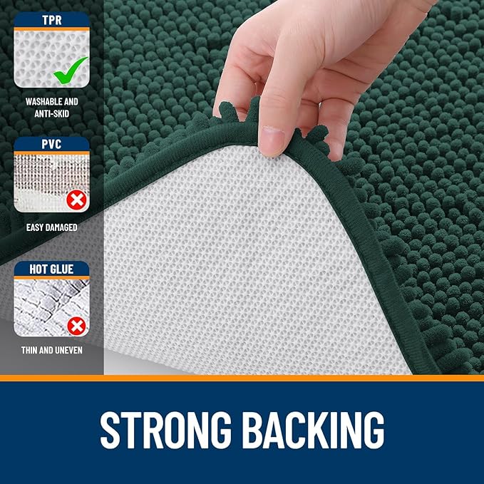 OLANLY Bathroom Rugs Sets 2 Piece, Soft Absorbent Chenille Bath Mats and - Image 5