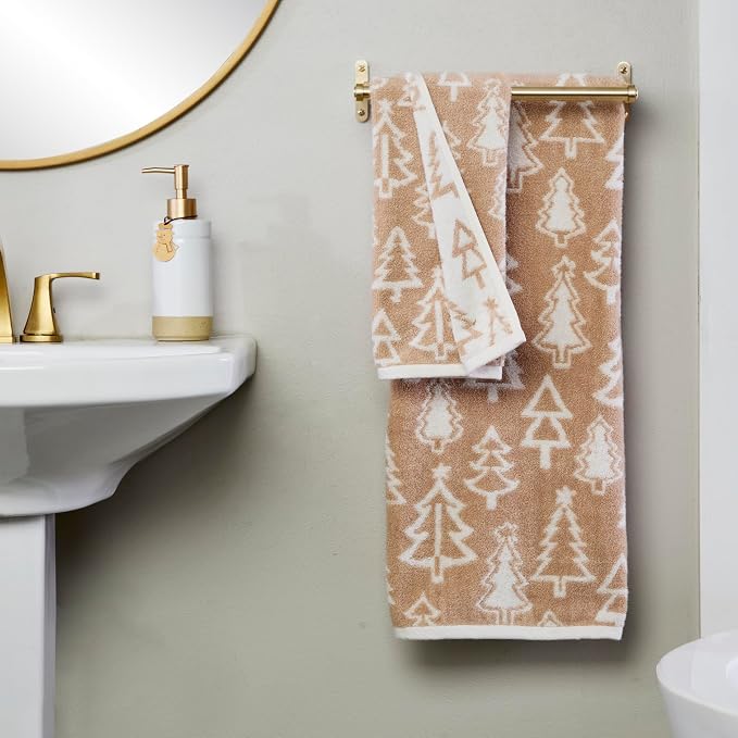 SKL Home Christmas/Winter Mod Tree 100% Cotton Premium Bath Towel, 500 GSM - Image 3