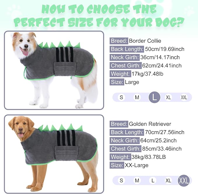 Super Absorbent Dog Bathrobe, Microfiber Bath Robe Towel - Image 6