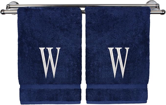 Monogrammed Hand Towel, Personalized Initial Gift, Extra Absorbent 100% Turkish by BareCotton