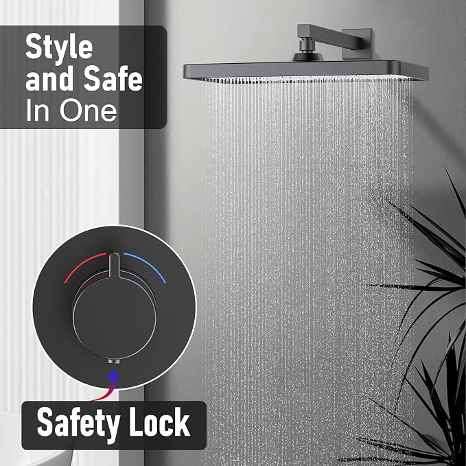 Thermostatic Shower System 13-Inch Rainfall Shower Head - Image 3