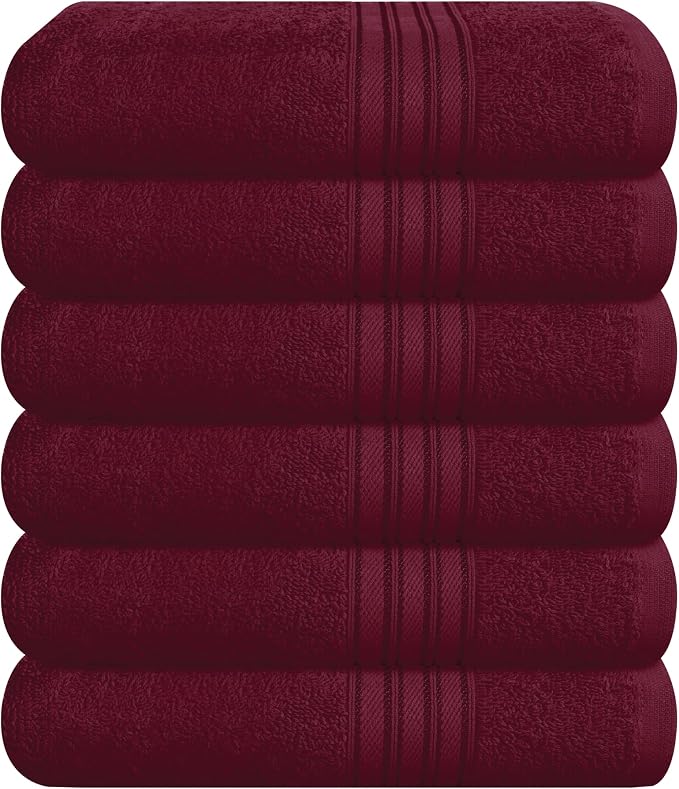 BOUTIQUO Ultra Soft Cotton 6 -Piece Hand Towel Set 16x24 Inch, Spa & General by BOUTIQUO
