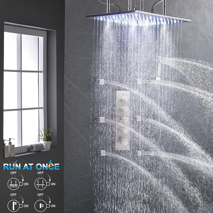 HOMEDEC Modern Solid Brass Concealed 4-Function Thermostatic Shower Diverter - Image 5