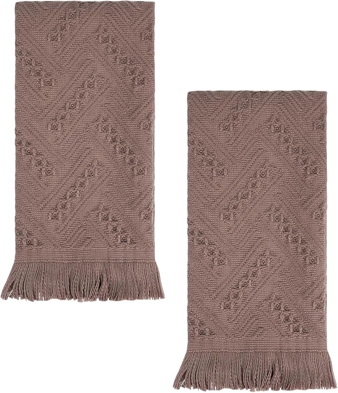 YoulerTex Luxury Decorative Hand Towels Bathroom: 2 Packs 14X30 100% Cotton by YoulerTex