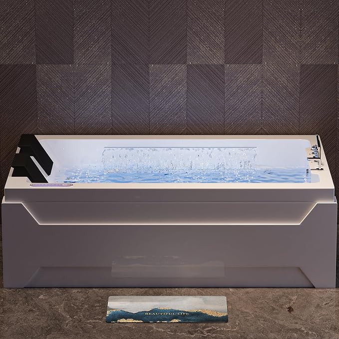 Homary 73" Whirlpool Bathtub-Modern Luxury Jetted Bathtub, Spa Bathtub - Image 6