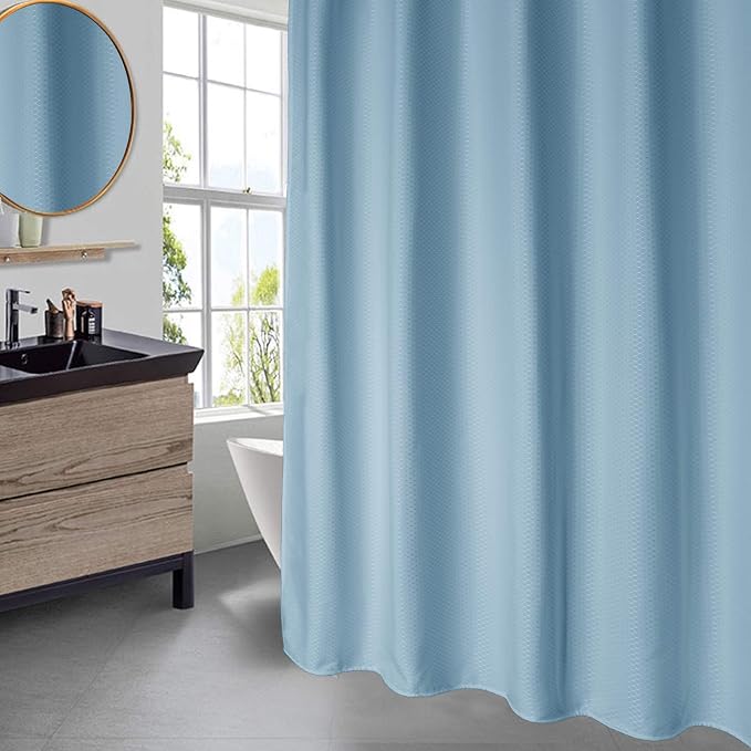 AooHome 36x72 Inch Stall Size Shower Curtain, Soft Fabric Waffle Weave Bathroom - Image 2