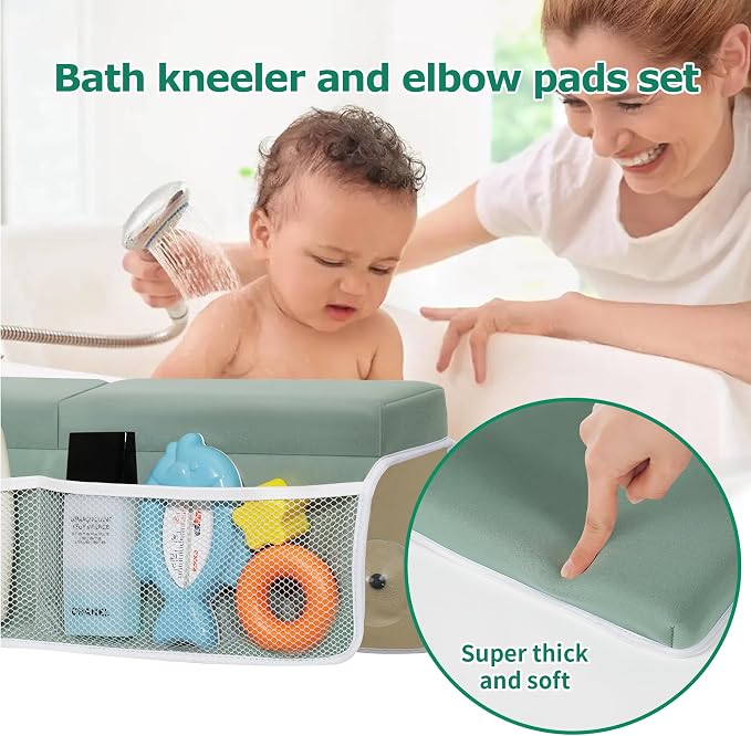 Comfortable Baby Bath Kneeler and Elbow Rest Pad Set, Thick Memory Foam Bath - Image 5