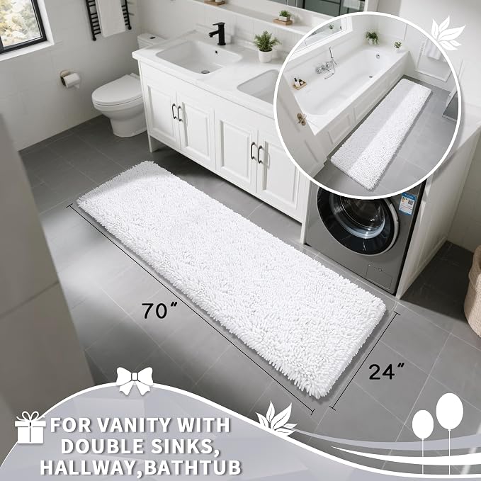 Yimobra Long Bathroom Rugs Runner 70x24 Inch, Extra Thick Soft Absorbent - Image 4