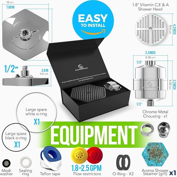 AquaHomeGroup Luxury Filtered Shower Head Set - Image 7