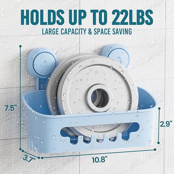 TAILI Shower Caddy Suction Cup, Heavy Duty Bathroom Organizer, Removable Shelves - Image 4