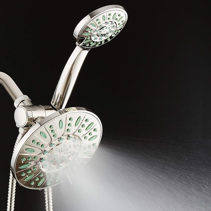 AquaDance Antimicrobial/Anti-Clog High-Pressure 30-setting Rainfall Shower Combo - Image 6
