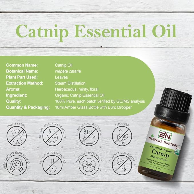 Catnip Essential Oil USDA Certified Organic, 100% Pure Natural Premium Grade - Image 2