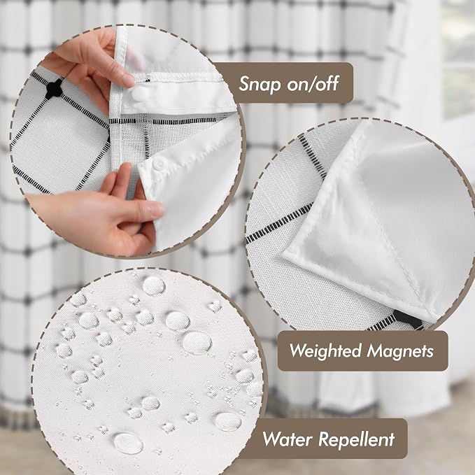 ROSERY No Hook Shower Curtain - Image 5