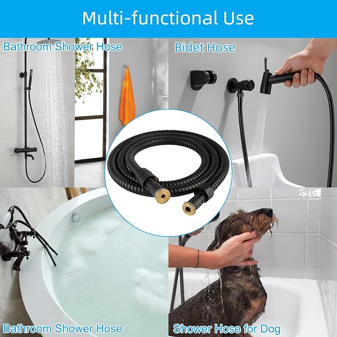 Hibbent All Metal Shower Hose, 59 Inch Stainless Steel Extra Long Bathroom - Image 5