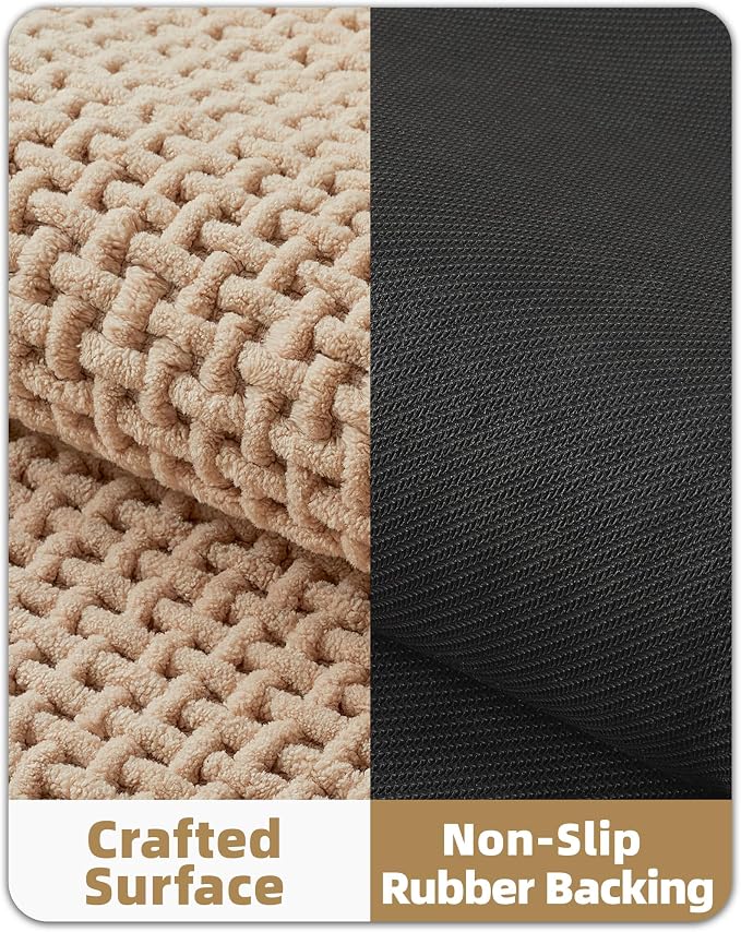 Color&Geometry Rubber Backed Waffle Bath Mat Non Slip Machine Washable Bathroom - Image 4