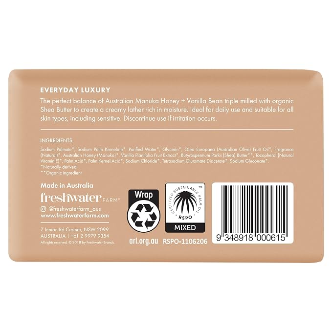 Freshwater Farm Australia Soothing Castile Natural Body Bar/Soap Bar - Image 2