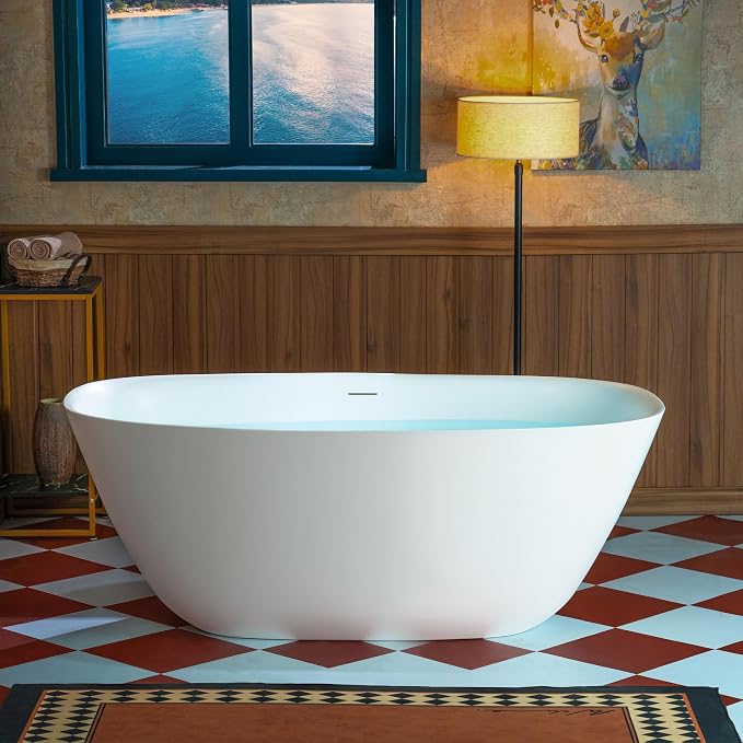 WOODBRIDGE 59" L x 32-5/8" W Luxury Contemporary Solid Surface Stone Resin - Image 17