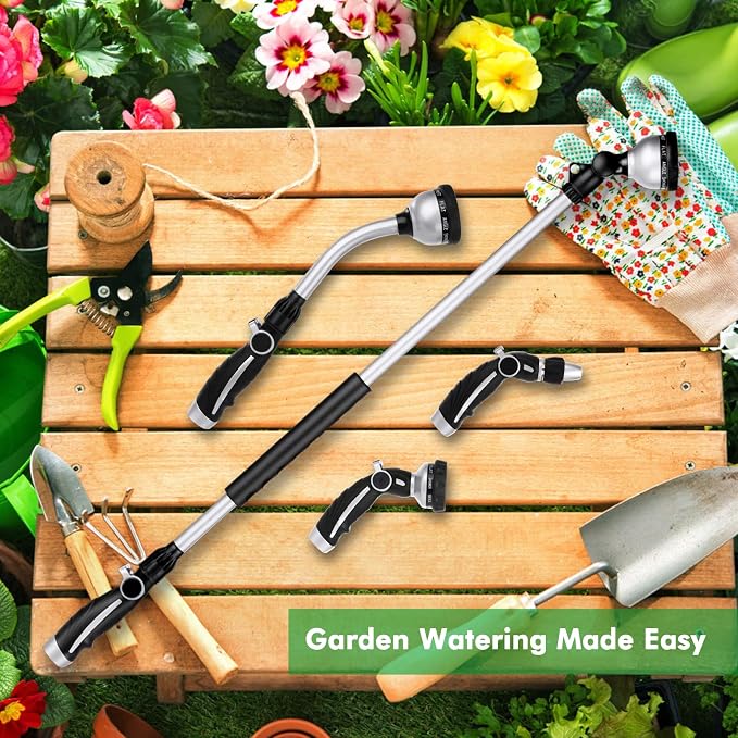 RESTMO 36” Long Watering Wand, Metal Garden Hose Wand - Image 7
