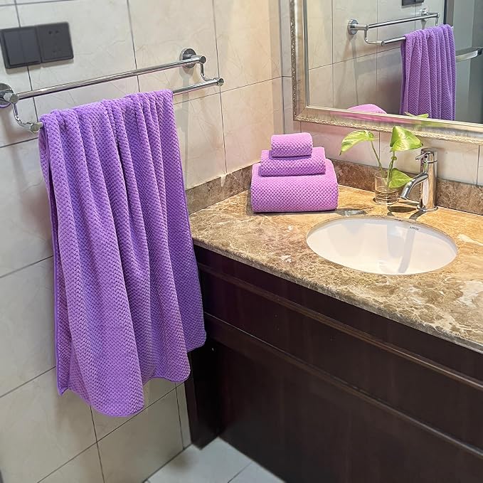 YTYC 29x59 Inch Bath Towels Set of 6 Large, Super Soft Absorbent Lint Free - Image 3