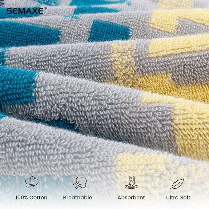 SEMAXE Hand Towels for Bathroom, 100% Cotton Towels - Image 3