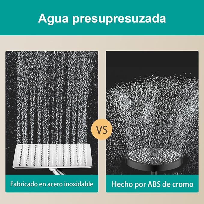 Square Rain Shower Head, High Flow Stainless Steel, Work - Image 5