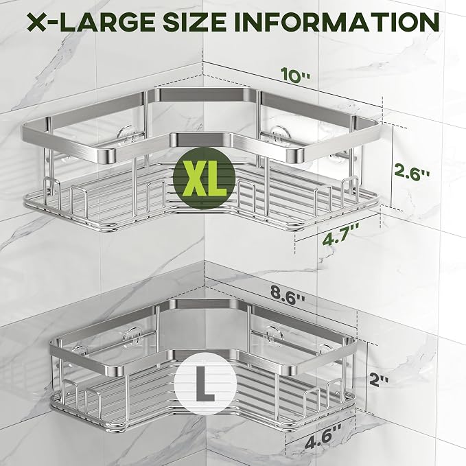 MAXIFFE 3 Pack X-Large Corner Shower Caddy - Image 3