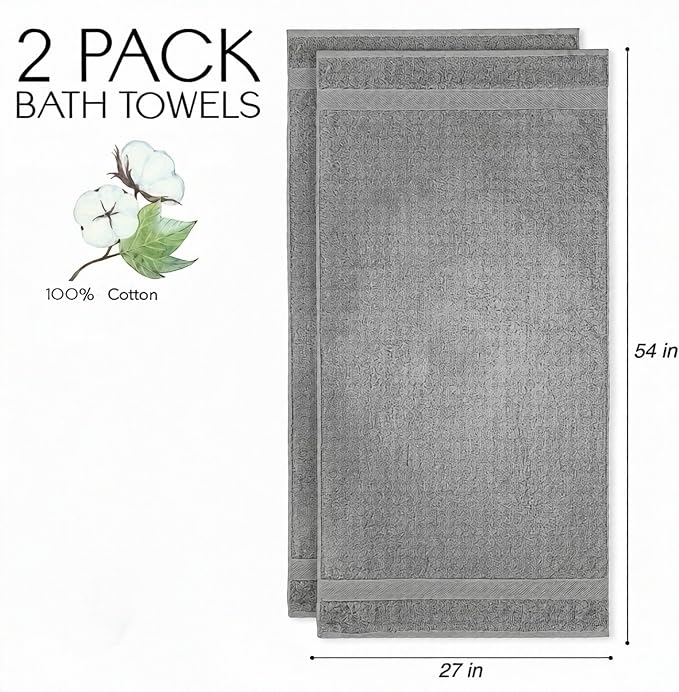 Cloudura Luxury Bath Towels-100% Cotton | Quick Dry | Lightweight | Thick - Image 4