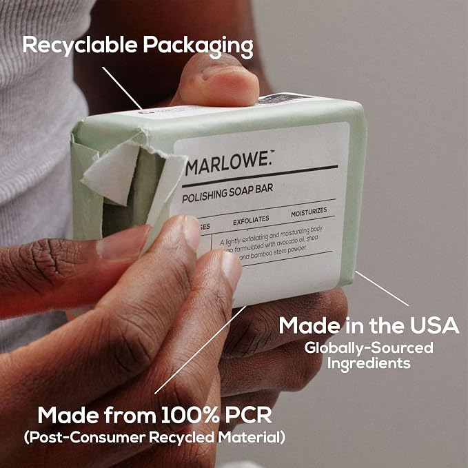 MARLOWE. No. 108 Lightly Exfoliating Soap Bar, 7oz Polishing, Moisturizing & - Image 8