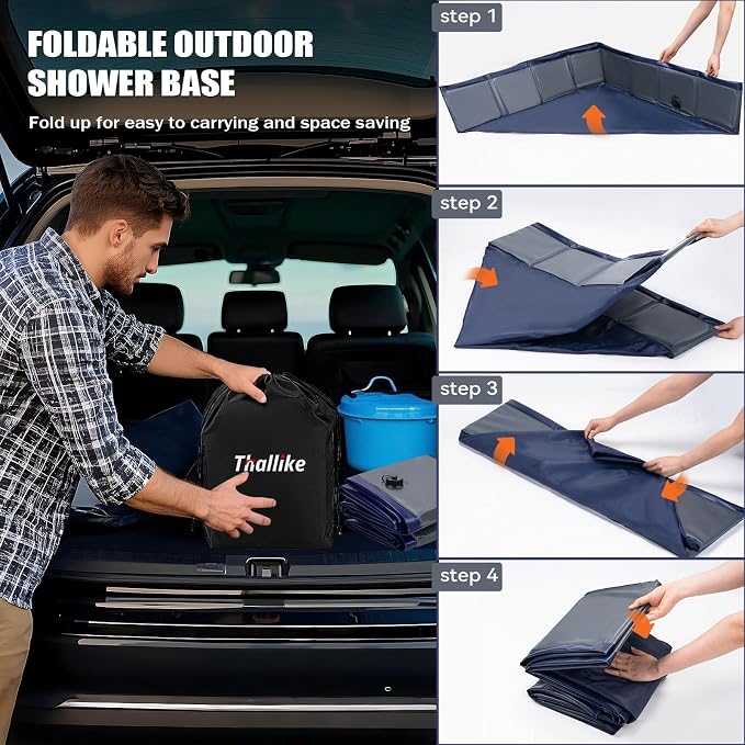 Upgraded Portable Shower Pan, Foldable Camping Shower Base - Image 5