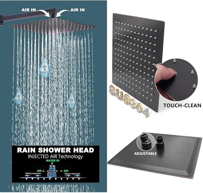 Oil Rubbed Bronze Shower System Digital Display Shower Faucet Set - Image 8