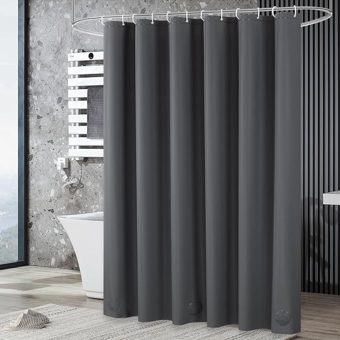 UFRIDAY Dark Grey Extra Long Shower Curtain Liner Premium PEVA 72 x84 inch - Image 8