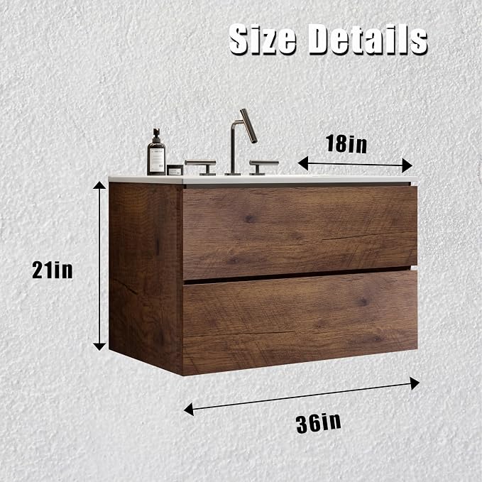 Wall Mounted Floating Bathroom Vanity - Image 6