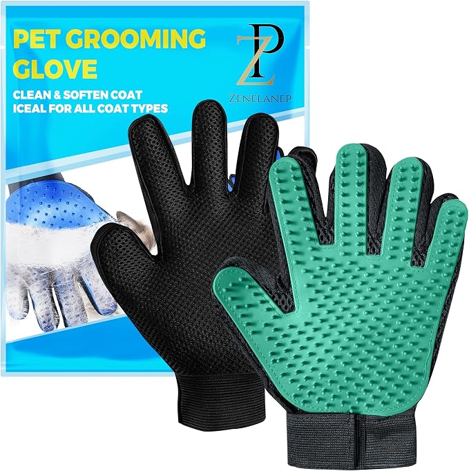 Upgrade Pet Grooming Gloves, Grooming Gloves by ZENELANEP