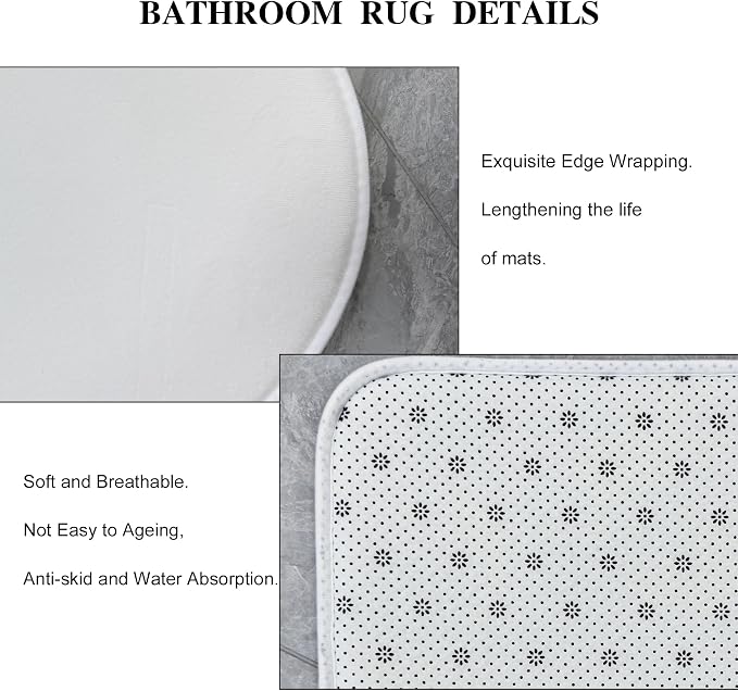 Cinbloo 4Pcs Black White Shower Curtain Set, Abstract Modern Ombre Grey - Image 7