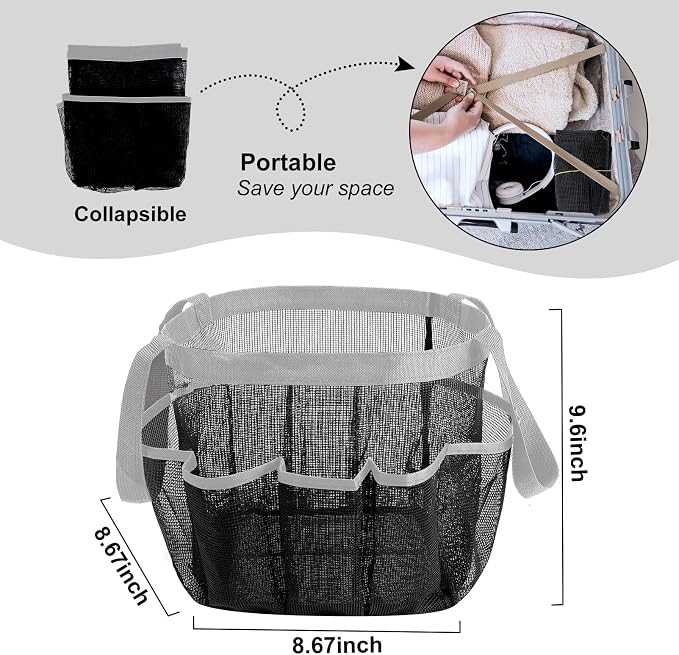 Attmu 2 Pack Mesh Shower Caddy Portable - Image 3