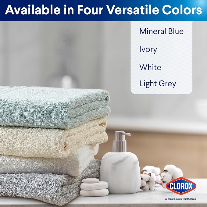 CLOROX Bleach Friendly Towels, Quick Dry, 100% Cotton Bath Towels, Highly - Image 7