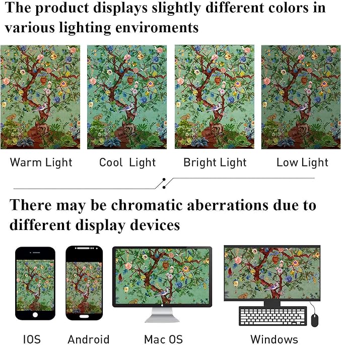 Bohemian Shower Curtain, Boho Floral Print Water Repellent Polyester Fabric - Image 7