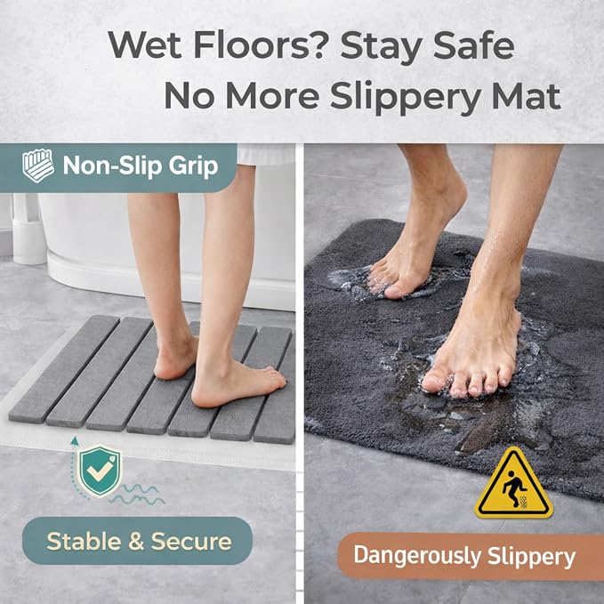 Foldable Stone Bath Mat – Premium Diatomaceous Earth Quick Dry Bathroom Mat - Image 4