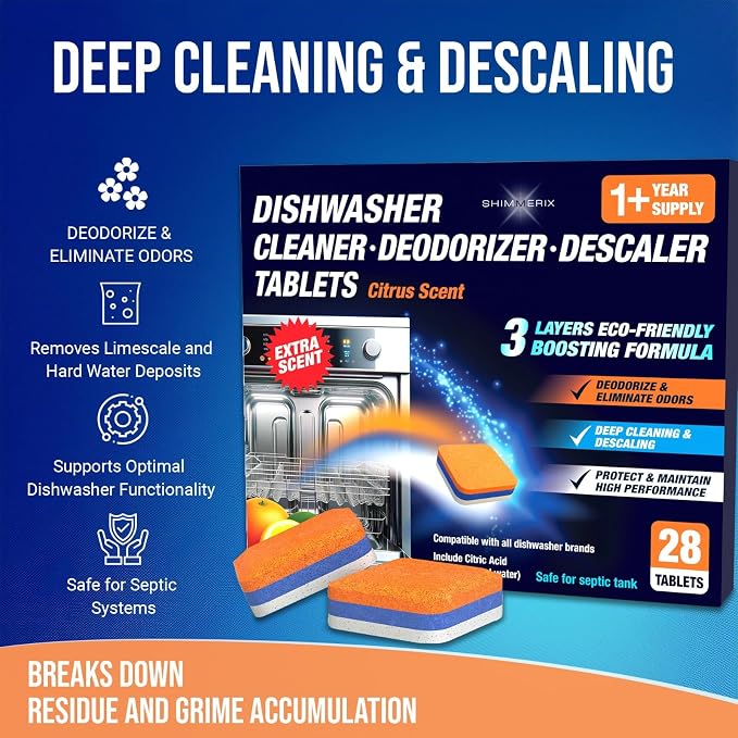 Dishwasher Cleaner Deodorizer Descaler Tablets - Image 3