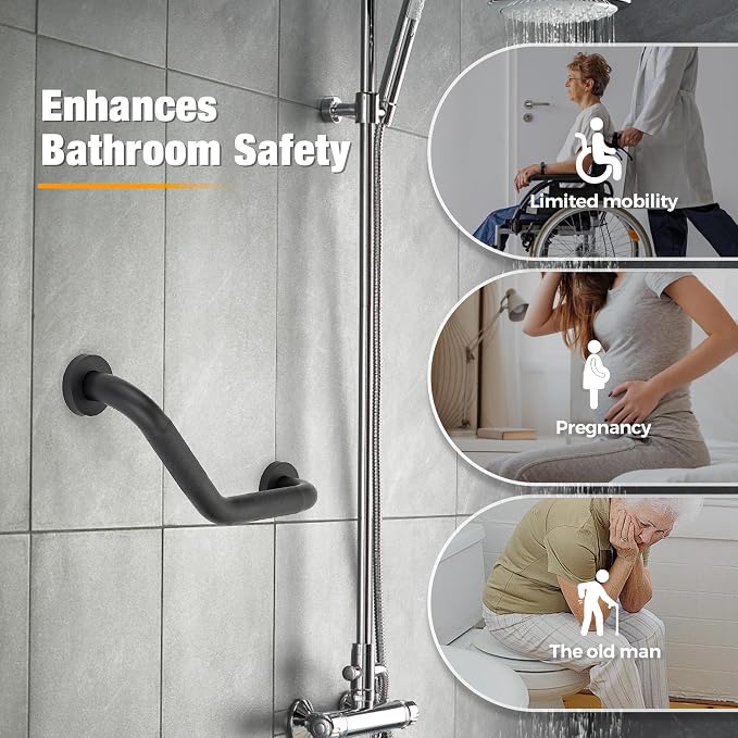 Grab Bars for Bathtubs and Showers- 1-1/4 x 16 Angled Shower Grab Bar for - Image 4