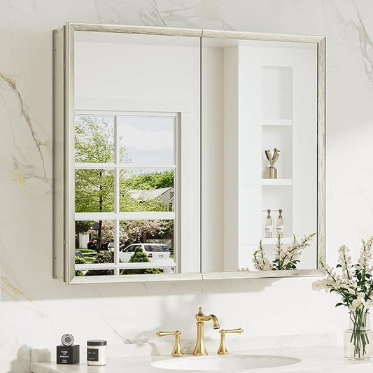 TokeShimi 30 x 26 Medicine Cabinet Mirror by RefinedBathroomAccessories