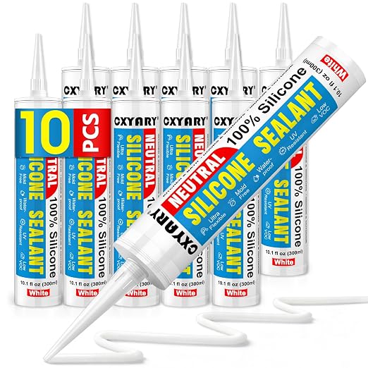 Silicone Caulk & Sealant White, 10 Pack by CXYARY