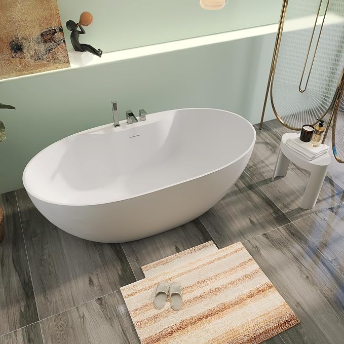 63" Premium Solid Surface Freestanding Bathtub - Image 2