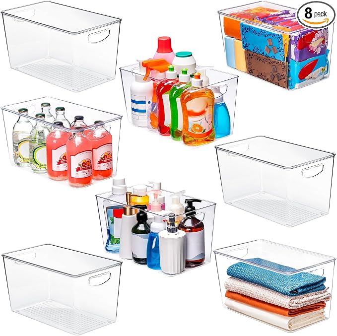 theaoo Clear Storage Bins with Lids Stackable by theaoo